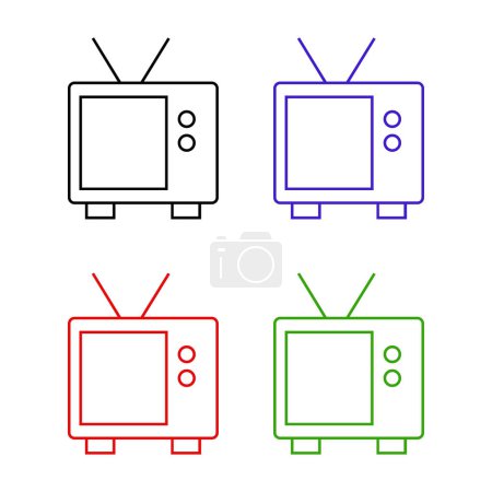 Illustration for Television icons set. television vector icon - Royalty Free Image