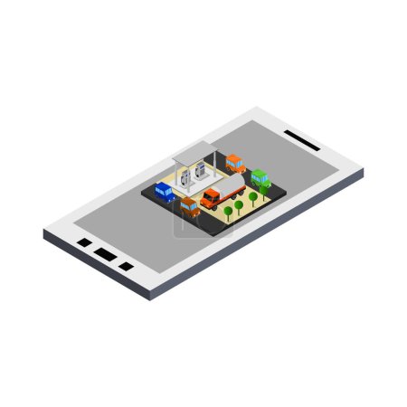 Illustration for Smart gas station icon on white background - Royalty Free Image