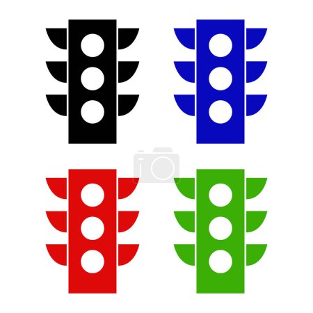 Ilustración de Iconos de semáforo en estilo plano aislado sobre un fondo blanco. - Imagen libre de derechos