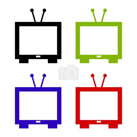 Ilustración de Conjunto de iconos de televisión. icono de vector de televisión - Imagen libre de derechos