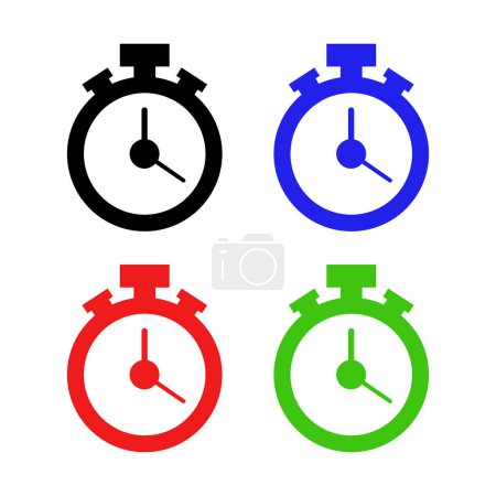Téléchargez les illustrations : Chronomètre icônes vectoriel illustration fond - en licence libre de droit