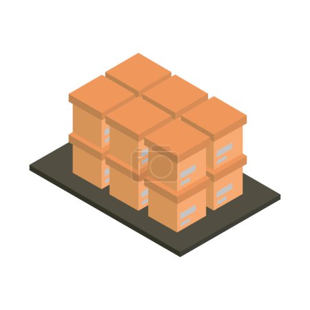 Illustration for Isometric icon with warehouse - Royalty Free Image