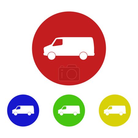 Téléchargez les illustrations : Icône plate de voiture, illustration vectorielle - en licence libre de droit