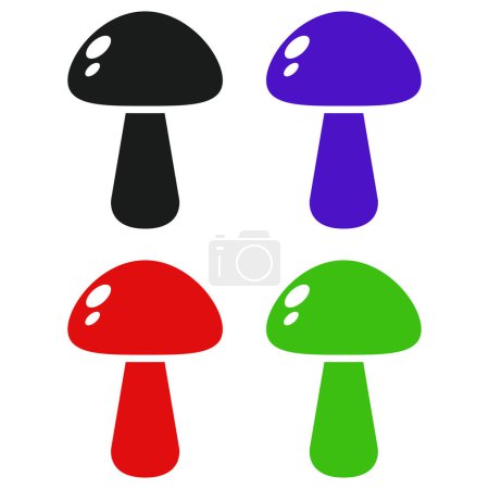 Illustration for Mushrooms icon. flat illustration of mushrooms vector icons for web - Royalty Free Image