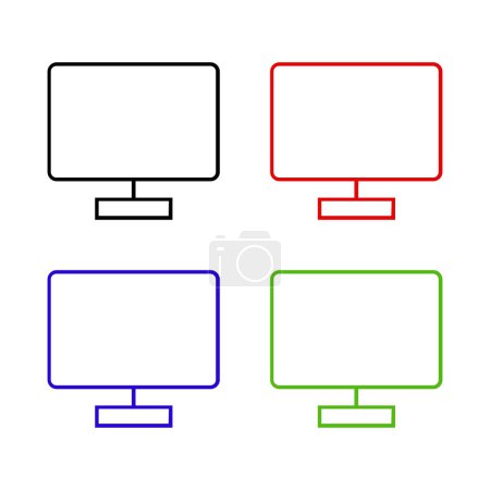 Ilustración de Conjunto de iconos del ordenador sobre fondo blanco - Imagen libre de derechos