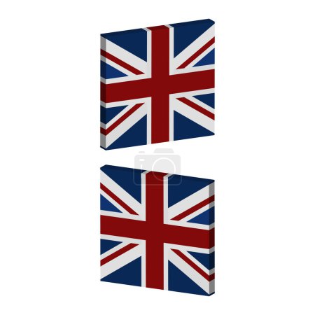 Téléchargez les illustrations : Grand drapeau britannique autocollants ensemble - en licence libre de droit
