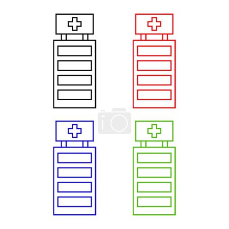Illustration for Hospital set icons. different colors. vector illustration - Royalty Free Image