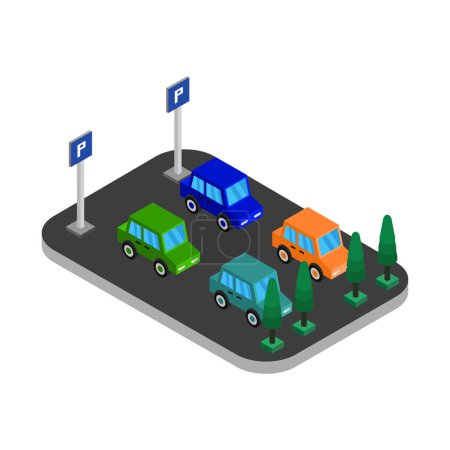 Illustration for Isometric icon of parking lot. vector illustration. - Royalty Free Image