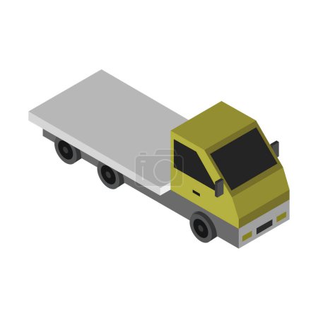 Téléchargez les illustrations : Icône isométrique camion isolé sur un fond blanc. illustration vectorielle - en licence libre de droit