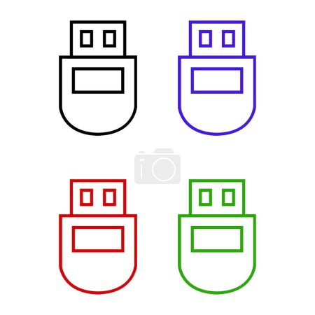Foto de Diseño de iconos USB. Icono de Flash Drive símbolo aislado sobre fondo blanco. ilustración vectorial - Imagen libre de derechos