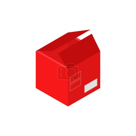 Illustration for Red box for delivery service, vector illustration - Royalty Free Image