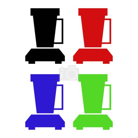 Illustration for Coffee machine icon set color - Royalty Free Image