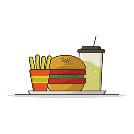 Téléchargez les illustrations : Fast food et icône des boissons - en licence libre de droit