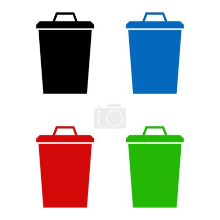 Illustration for Trash bin vector icon - Royalty Free Image