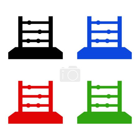 Ilustración de Set line abacus iconos aislados sobre fondo blanco. marcos de conteo tradicionales. señales de educación - Imagen libre de derechos