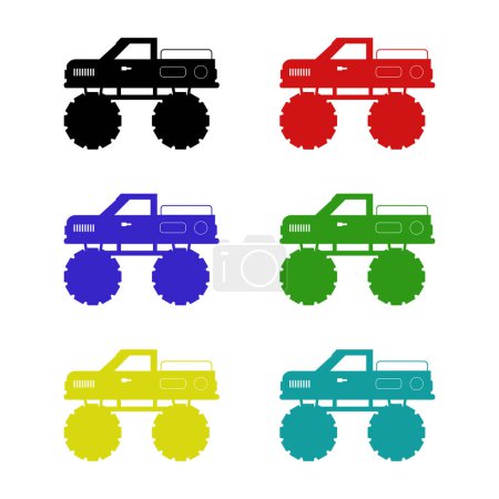 Ilustración de Monstruo camión vector icono aislado sobre fondo blanco - Imagen libre de derechos