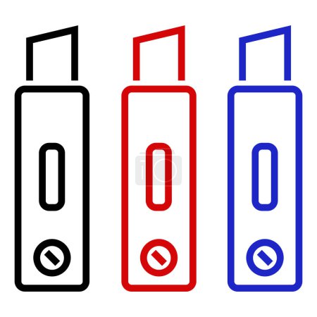 Illustration for Set of vector icons with usb flash drive - Royalty Free Image