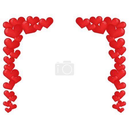 Illustration for Red hearts on white background - Royalty Free Image