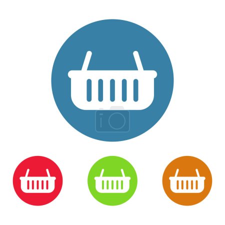 Illustration for Shopping basket web icon vector illustration - Royalty Free Image