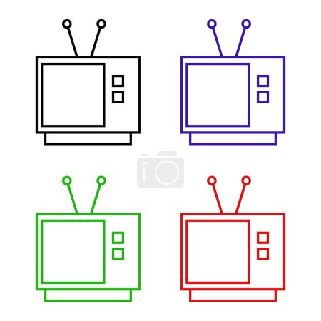 Illustration for Television icons set. television vector icon - Royalty Free Image