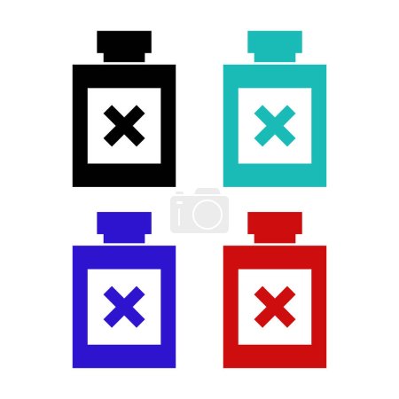Illustration for Vector icon set of poison bottles - Royalty Free Image