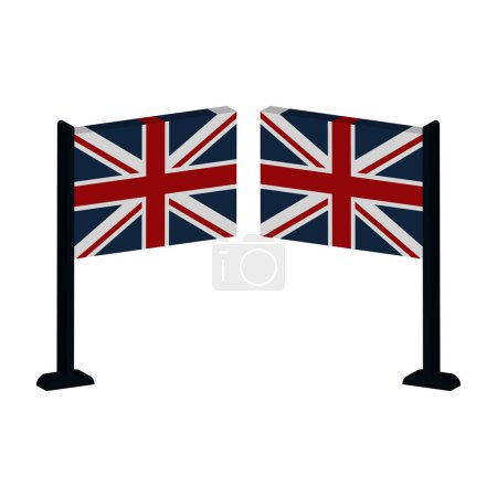 Téléchargez les illustrations : Drapeaux du royaume uni. grands drapeaux britanniques et britanniques. 3 d rendu - en licence libre de droit