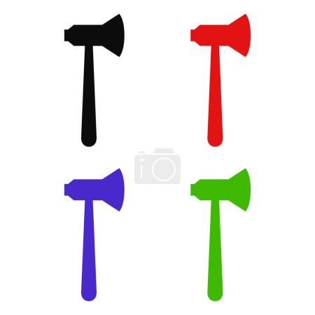 axes flat icons isolated on white background