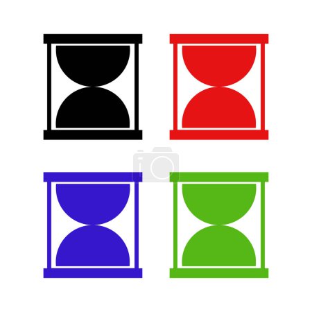 Illustration for Set of various coloured hourglass icons vector illustration - Royalty Free Image