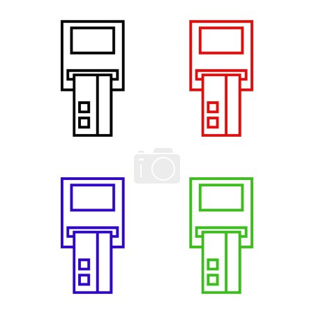 Téléchargez les illustrations : Set d'icônes atm, style design plat - en licence libre de droit