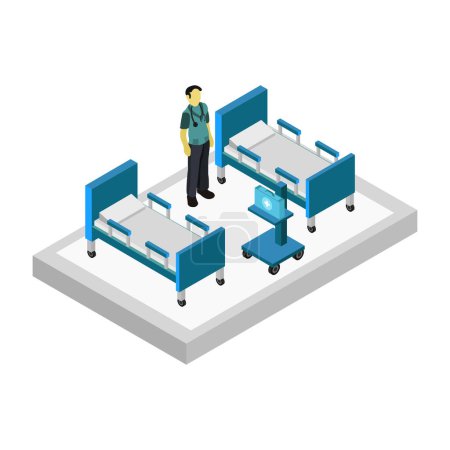 Photo for Hospital isometric composition vector illustration - Royalty Free Image