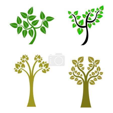 Illustration for Trees nature icons set, vector illustration graphic design - Royalty Free Image
