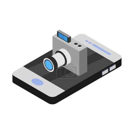 Illustration for Smartphone isometric style icon isolated on white background - Royalty Free Image
