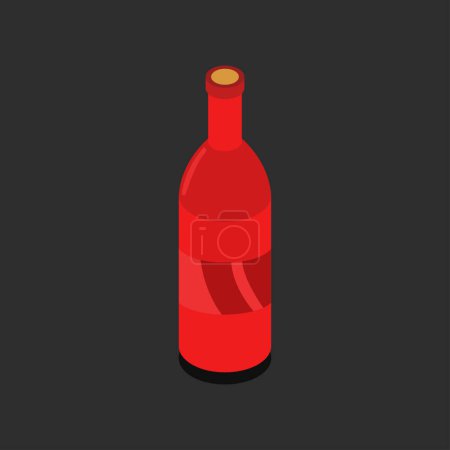 Téléchargez les illustrations : Bouteille de vin icône isolée, dessin vectoriel illustration - en licence libre de droit