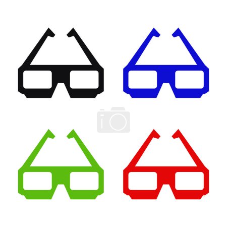 Ilustración de 3d película gafas icono sobre fondo blanco - Imagen libre de derechos