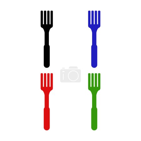 Illustration for Set of colorful forks icon, vector illustration - Royalty Free Image