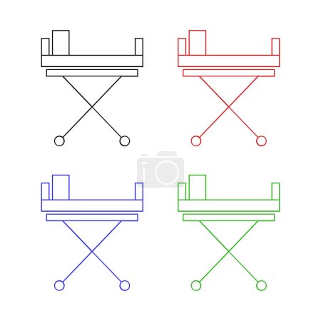 Illustration for Vector set of hospital stretchers - Royalty Free Image