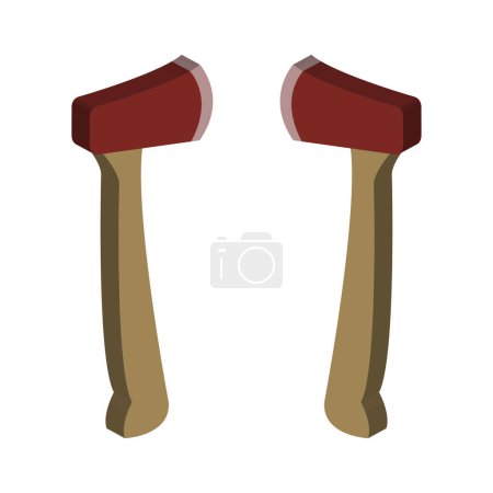 Illustration for Two axe and two axe. vector illustration. - Royalty Free Image