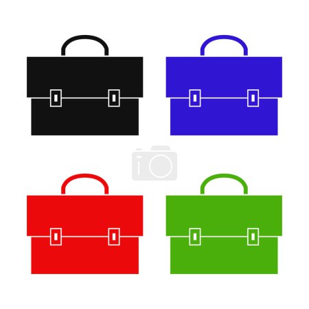Illustration for Icon Isolated on a White Background in a Variety of Colors - Briefcase - Royalty Free Image
