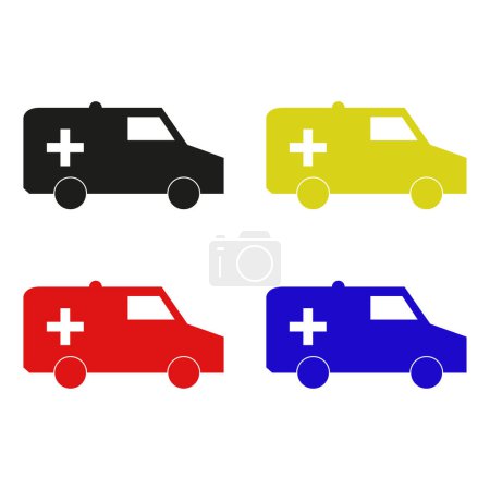 Téléchargez les illustrations : Illustration vectorielle d'icône d'ambulance - en licence libre de droit