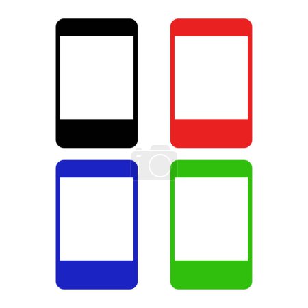 Téléchargez les illustrations : Icône vectorielle couleur smartphone - en licence libre de droit