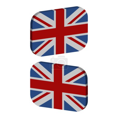 Ilustración de Gran conjunto de pegatinas bandera británica - Imagen libre de derechos