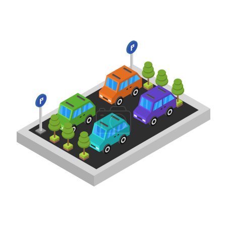 Illustration for Isometric icon of parking lot. vector illustration. - Royalty Free Image