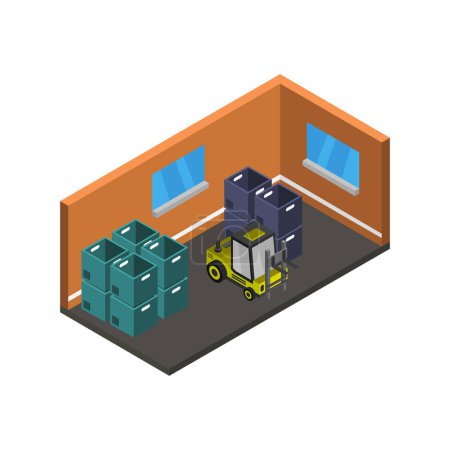Illustration for Isometric vector illustration of warehouse - Royalty Free Image