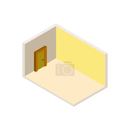 Ilustración de Diseño de la habitación isométrica, ilustración vectorial plana - Imagen libre de derechos