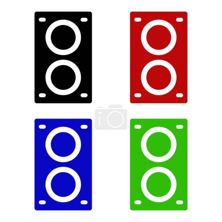 Illustration for Set of colorful speaker icons. - Royalty Free Image