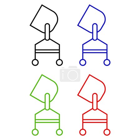 Illustration for Concrete mixer icons set, vector - Royalty Free Image