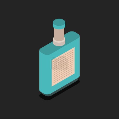 Illustration for Bottle icon, flat style - Royalty Free Image