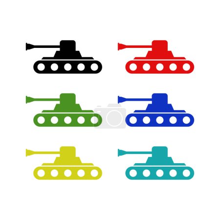 Ilustración de Ilustración vectorial de icono militar y tanque. diseño de ejército y ejército símbolo de stock para la web. - Imagen libre de derechos