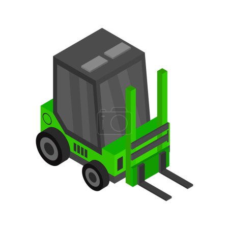 Illustration for Green truck icon, cartoon style - Royalty Free Image
