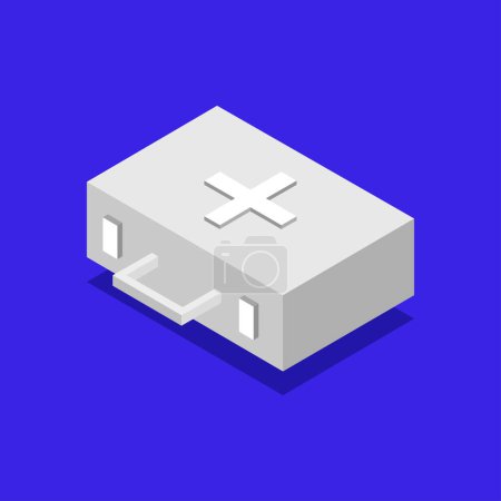 Illustration for Isometric white icon with a shadow of a cross - Royalty Free Image
